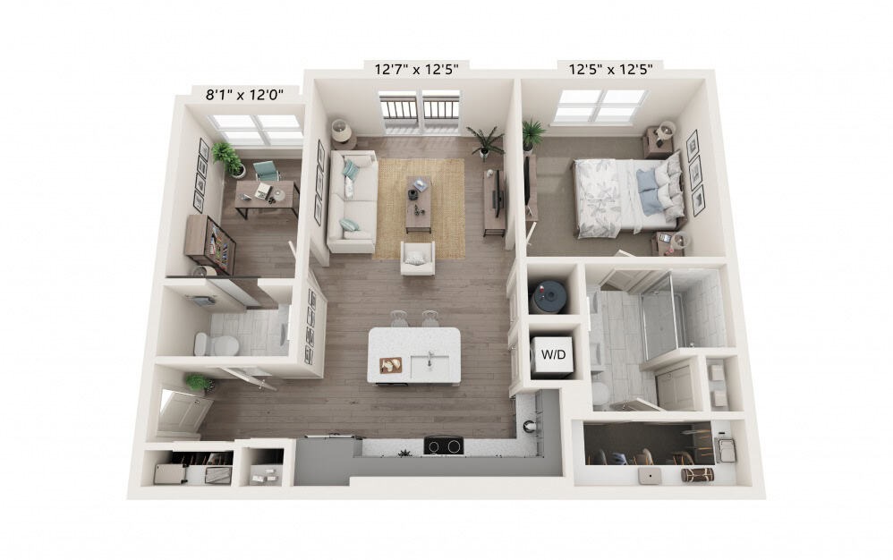 A6 1  bedroom, 1 bathroom floorplan for The Southerly at St. Augustine Apartments